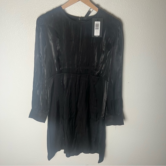 Y.A.S Shine silky lace trim mini dress in black SZ XL - Picture 9 of 11